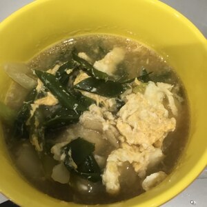 卵とキャベツとねぎの中華スープ
